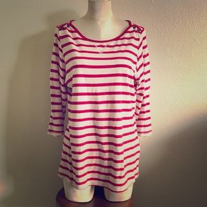 H&M Striped Sailor Top with Shoulder Buttons